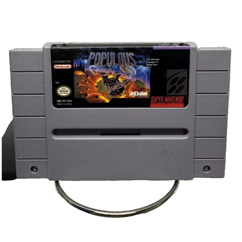 Populous Super Nintendo SNES Authentic Game Cartridge Loose Tested Working